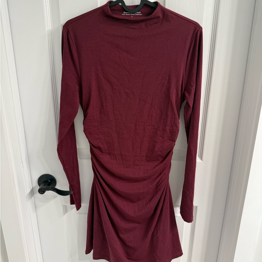 Abercrombie & Fitch Maroon Long Sleeve Dress
